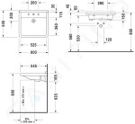 DURAVIT - Starck 3 Umyvadlo 600x545 mm, bezbariérové, 1 otvor pro baterii, s WonderGliss, alpská bílá 03096000001