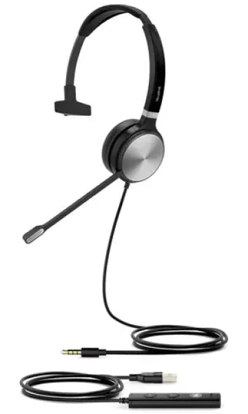 Yealink UH36 černá / Mono sluchátka s mikrofonem / pro IP telefony Yealink / USB / 3.5mm jack (10001153)