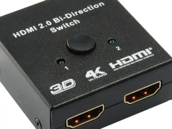 Equip obousměrný HDMI switch černá / Přepínač HDMI / 2x vstup, 1x výstup / 4K 60Hz / 18 Gbps (332723)