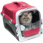 Catit Cabrio tmavě červená / Přepravka pro kočky / rozkládací / 51x33x35 cm (103-41370)