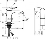 HANSGROHE - Vivenis Umyvadlová baterie s výpustí, EcoSmart, CoolStart, kartáčovaný bronz 75014140
