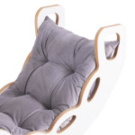 PLUSH NEST PLUSH NEST Dřevěné houpátko Mini 4v1 se stěnou na lezení a skluzavkou + polštář (sametově šedý), bílá dřevěná konstrukce