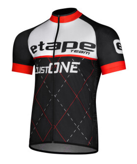 Pánský cyklistický dres Etape TEAM, černá/červená (elastický materiál, velikost 4XL)