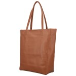 Trendy dámská kožená kabelka na rameno Sascha, koňaková