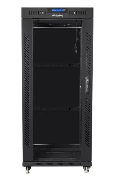 Rozvaděč RACK 22U 800x800 mm černá / Stojanový rozvaděč / 19" / Flat pack / Skleněné dveře / LCD (FF01-8822-12BL)