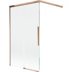 MEXEN/S - Rox vanová zástěna 2-křídlová posuvná 100 x 150, transparent, růžové zlato 8C9-100-003-60-00