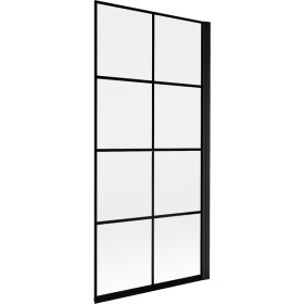MEXEN - MIST vanová zástěna 90x150 cm 6mm 1-s, černá, dekor, pravá 8A9-090-001-70-77-P