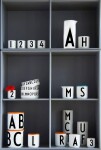 DESIGN LETTERS Espresso hrnečky Letters 100 ml - set 4 kusů, černá barva, bílá barva, porcelán