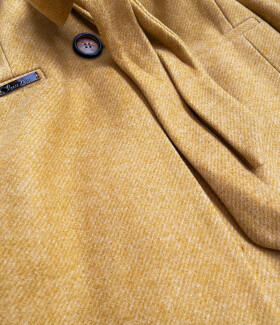 Dámský kabát přídavkem vlny RL PL-2715.31P žlutý Rosse Line Žlutá