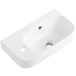 CERANO - Umývátko keramické - nástěnné - Arco - levá - bílá lesklá - 45x25,5 CER-680344