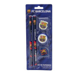 FC Barcelona - školní set (tužky, gumy + ořezávátko)