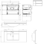 Kielle - Oudee Skříňka s umyvadlem 90 cm, pravá varianta, lesklá bílá 50002S90R0