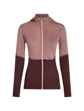 ICEBREAKER Wmns 200 Realfleece Descender LS Zip Hood, Summit/Java/Acid Pink/Cb (vzorek) velikost: S