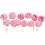 Cukrová lízátka růžová 12ks - I LOVE CAKES