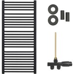 CERANO Koupelnový radiátorový set Antonio - ústřední vytápění - boční jednobodové připojení - 857W - černá matná - 1460x550 mm