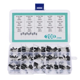 Sada elektrolytických kondenzátorů 0,1uF - 220uF - 15 druhů, 200 kusů