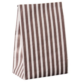 Ib Laursen Papírový sáček Brown Stripes 28,5 cm – set 5 ks, hnědá barva, papír