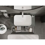 MEXEN/S - Orio koupelnová skříňka pod umyvadlo 90 cm s deskou, 2 zásuvky, grafit mat 91A10-09047-2-BFFC66