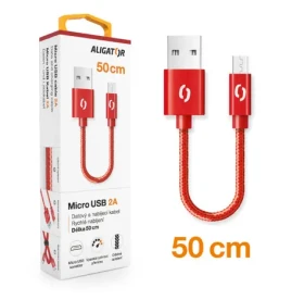 Aligator Datový kabel PREMIUM 2A / Micro USB 50cm červený (DATKP36)