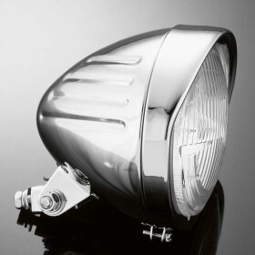 Hlavní motocyklové světlo Highway Hawk Tech Glide, d 140mm, E-mark, chrom (1ks) - Chrom