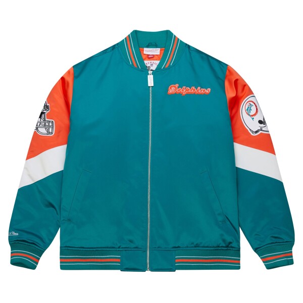 Mitchell & Ness Pánská bunda Miami Dolphins NFL Throw it Back Heavyweight Satin Velikost: 2XL