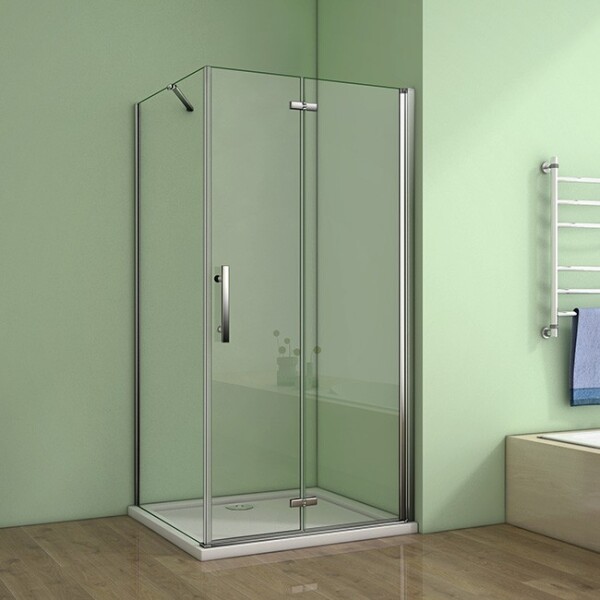H K - Obdélníkový sprchový kout MELODY B8 100x90 cm se zalamovacími dveřmi včetně sprchové vaničky z litého mramoru SE-MELODYB810090/SE-ROCKY10090
