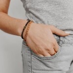 Náramek s černými turmalíny a zeleným smaragdem, Zelená 17 cm + 3 cm (prodloužení)