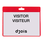 Djois jmenovka, 103 x 82,5 mm, červená, 30 ks