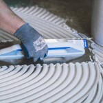 Hladítko nerez, půlkulatý zub, 480 x 130 mm, pl/gum