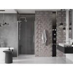MEXEN/S - Velar L posuvné sprchové dveře 90, transparent, nikl kartáčovaný 871-090-003-01-97