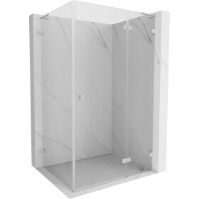 MEXEN/S - Lunar L sprchový kout dveře křídlové pravá 95 x 90, transparent, nikl kartáčovaný 834L-095-090-97-00-P