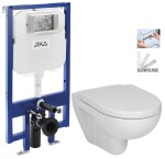 JIKA předstěnový instalační 8 cm systém bez tlačítka + WC JIKA LYRA PLUS + SEDÁTKO DURAPLAST SLOWCLOSE H894652 X LY5