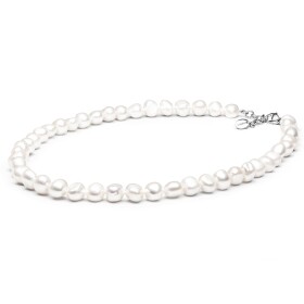 Perlový náhrdelník Ramóna - barokní bílá sladkovodní perla, Bílá/čirá 50 cm