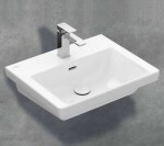 VILLEROY & BOCH - Subway 3.0 Umyvadlo 55x44 cm, s přepadem, otvor pro baterii, CeramicPlus, Stone White 4A7055RW