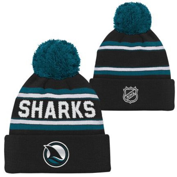 Outerstuff Dětská zimní čepice San Jose Sharks NHL 3Rd Jersey Jacquard Cuff Pom