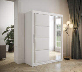 Šatní skříň Abi Tapi Barva korpusu: Bílá, Rozměry: 150 cm, Dveře: Bílá koženka