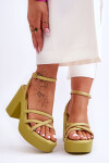 Módní sandály na vysokém podpatku s pásky limetove Shemira 41