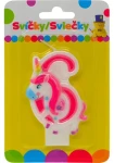 SPARKYS Narozeninová svíčka Jednorožec, číslo 6