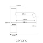 CERANO - Umyvadlová stojánková baterie Selma Round - nízká - černá matná CER-428677
