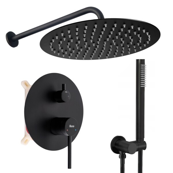 REA - Podomítková sprchová sada Foss Clif Black + BOX REA-P5968