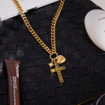 ELENYS Cross Charms – pozlacený náhrdelník 18K žluté zlato Délka: 45+5 cm / max. 50 cm