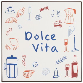 Ib Laursen Plechová cedule Dolce Vita, modrá barva, kov