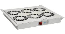 Ventilační jednotka VJ-R4 / Do racku / 4 ventilátory / termostat / strop i dno / RAL7035 (86030017)