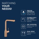 GROHE - Essence Dřezová baterie s výsuvnou sprškou, kartáčovaný Warm Sunset 30270DL0