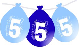 Balonky narozeniny číslo 5, visící 5ks modré balonky.cz Balonky narozeniny číslo 5, visící 5ks modré balonky.cz