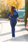 Sexy tmavý denim použitý vzhled flarred Jeans denimblue