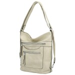 Pohodlná dámská koženková kabelka/batoh Fidéle new, krémová