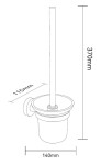 Kielle - Oudee WC štětka nástěnná s držákem, matné sklo/matná černá 40502034