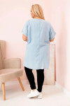 Dámská halenka Plus Size s nášivkami světlý denim UNI