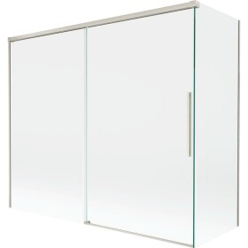 MEXEN/S - Rox vanová zástěna 2-křídlová posuvná 180 + 80 x 150, transparent, nikl kartáčovaný 8C9-180-080-97-00